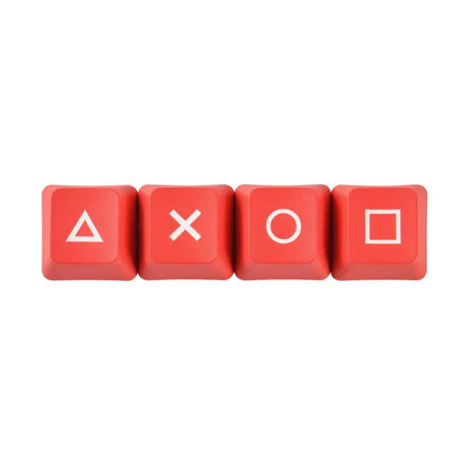 4pcs PSP Directional Keycaps - ABS Thumb Grips with White "PTOX" Labels, Simple Style for Enhanced Gaming Comfort, Game Controller Grips Red